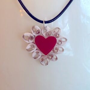 HAND CRAFTED PENDANT CORD  NECKLACE SEASHELL HEART CHOKER BOHO CHARM MEDALLION